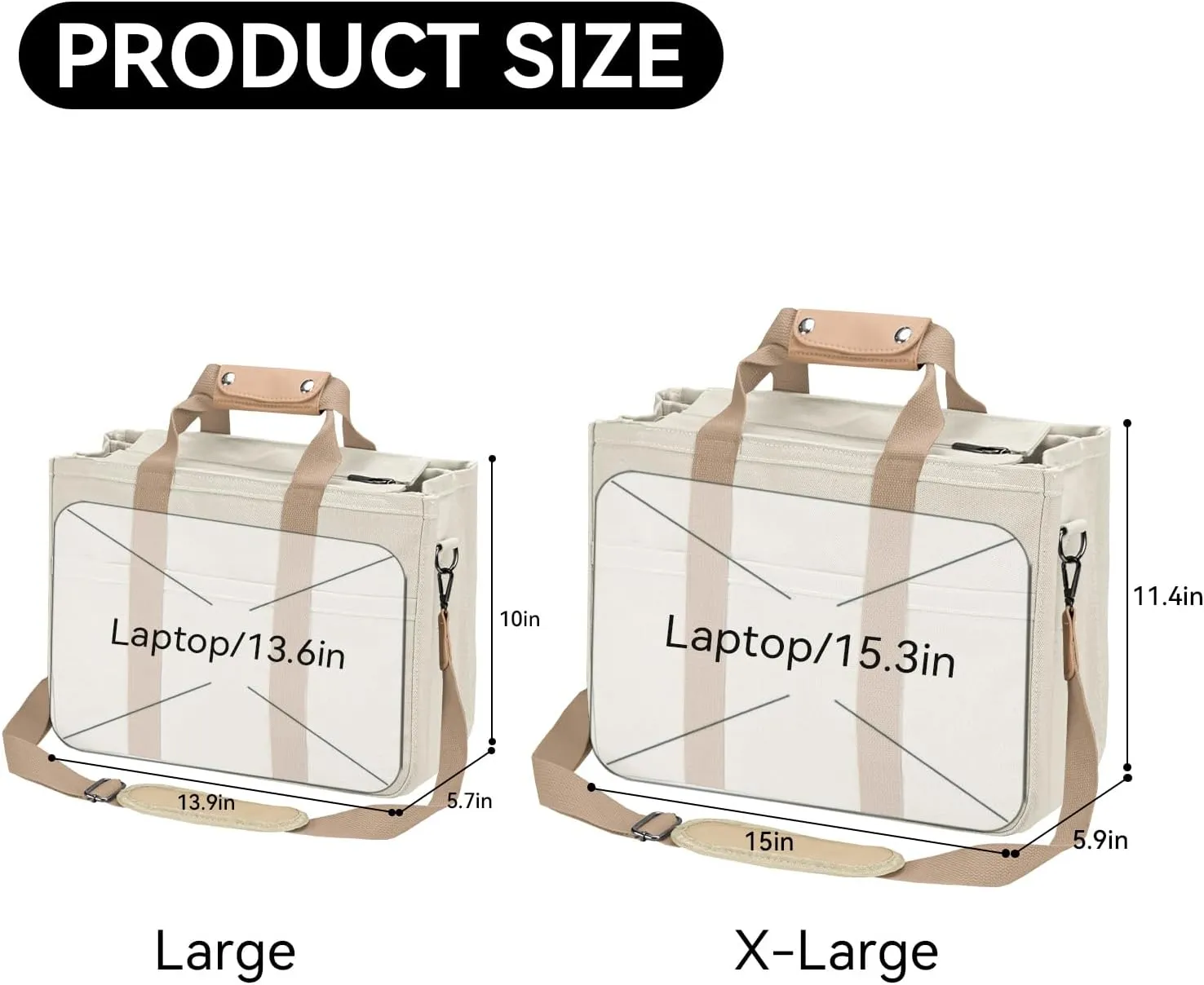 VOFANK Canvas Tote Bag for Women with Zipper and Compartments Large Work Bible Bag Crossbody Shoulder Bag Travel Handbag
