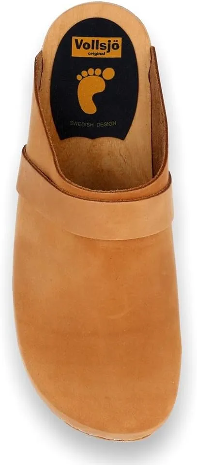 Vollsjo Women's Genuine Leather Wooden Clogs Made in EU