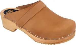 Vollsjo Women's Genuine Leather Wooden Clogs Made in EU