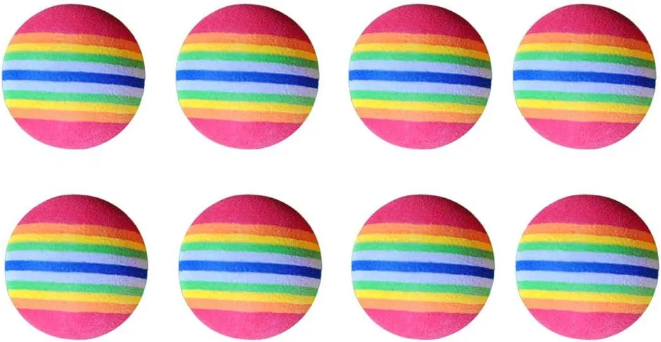 VOSAREA 8pcs Sponge Ball Rainbow Ball Practice Ball Training Ball Toy Ball Pet