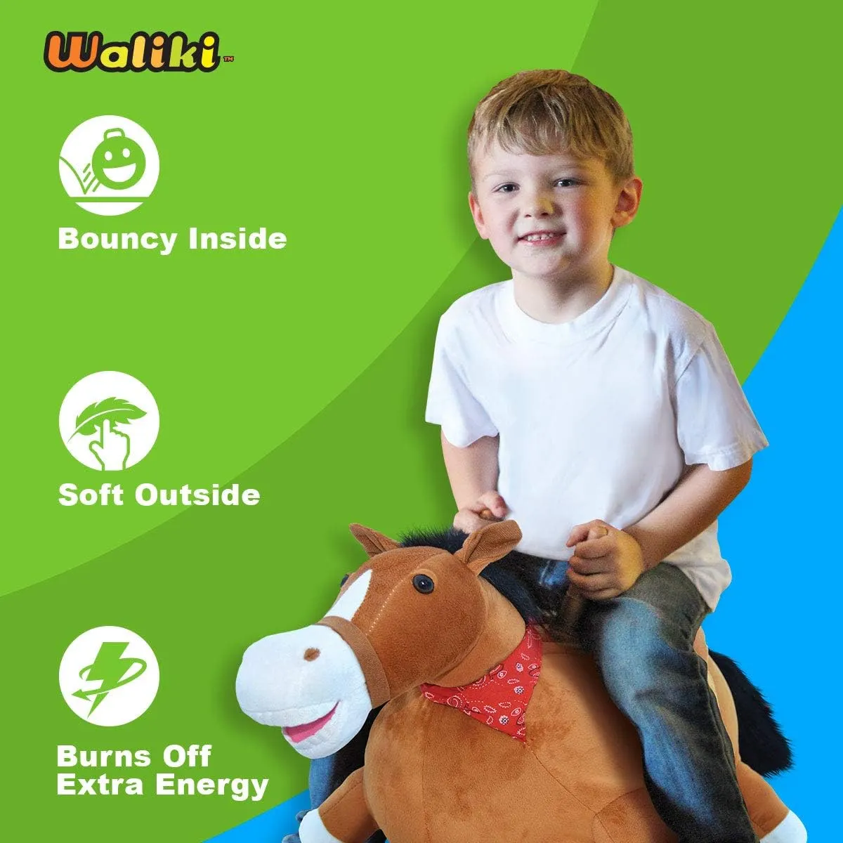 WALIKI Bouncy Horse Hopper | Inflatable Hopping Horse for Kids | Jumping Horse (Bouncy Horse)