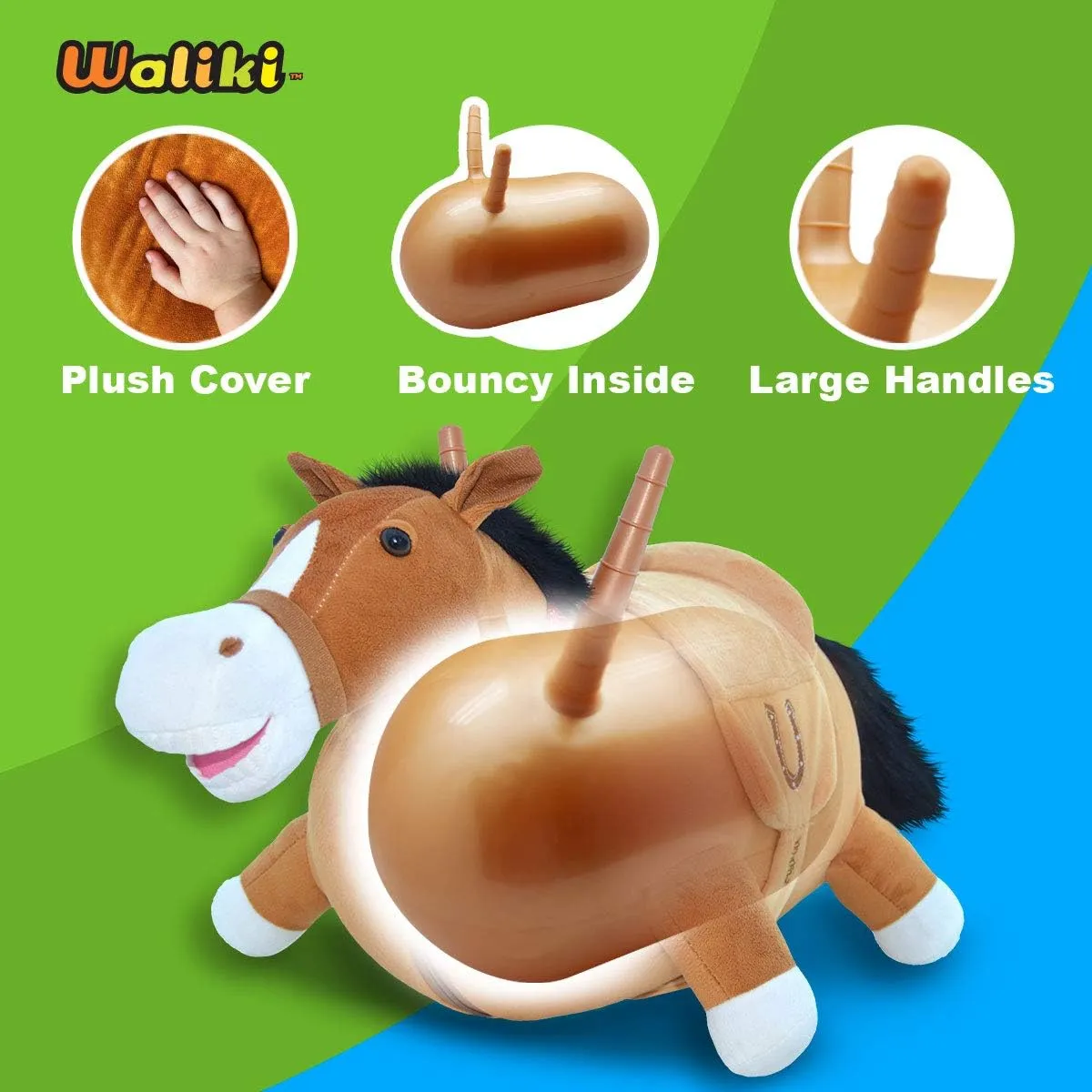 WALIKI Bouncy Horse Hopper | Inflatable Hopping Horse for Kids | Jumping Horse (Bouncy Horse)