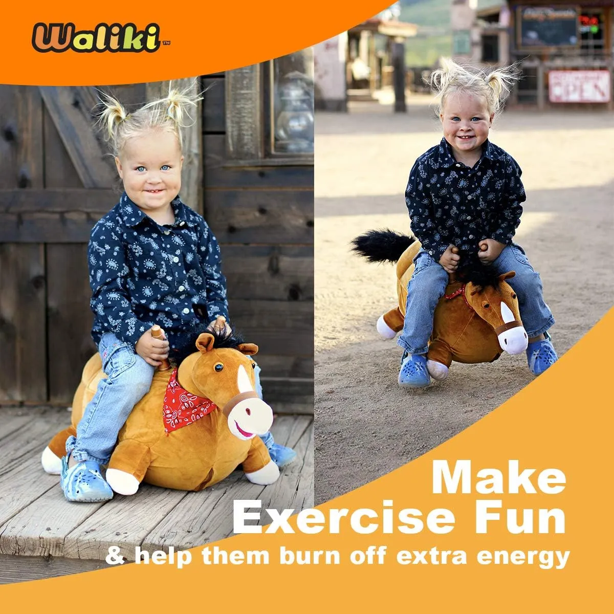 WALIKI Bouncy Horse Hopper | Inflatable Hopping Horse for Kids | Jumping Horse (Bouncy Horse)