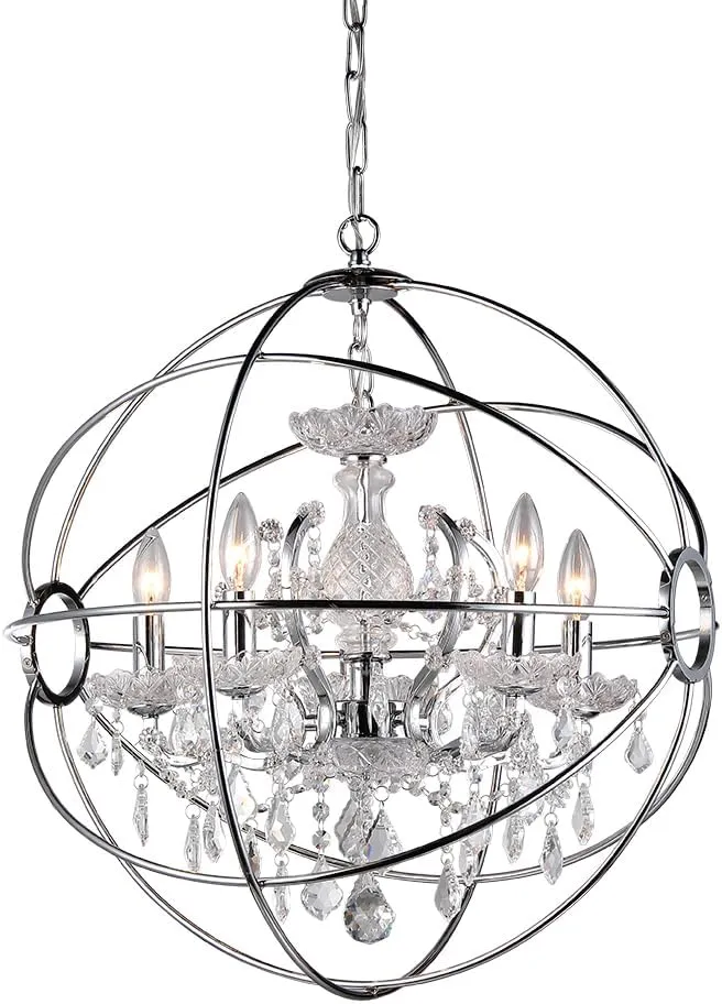 Warehouse of Tiffany RL6806B-16CH Saturn's Ring 16-inch Chandeliers, Clear, Grey