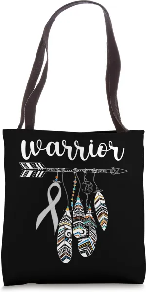 Warrior Survivor Fighter Pearl Ribbon Warrior Lung Cancer Tote Bag