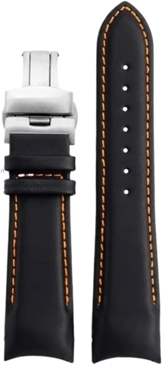 Watch Strap Compatible with Tissot 1853 Couturier T035 Genuine Leather Band T035410 T035407 T035617(Brown-no Buckle,22mm)