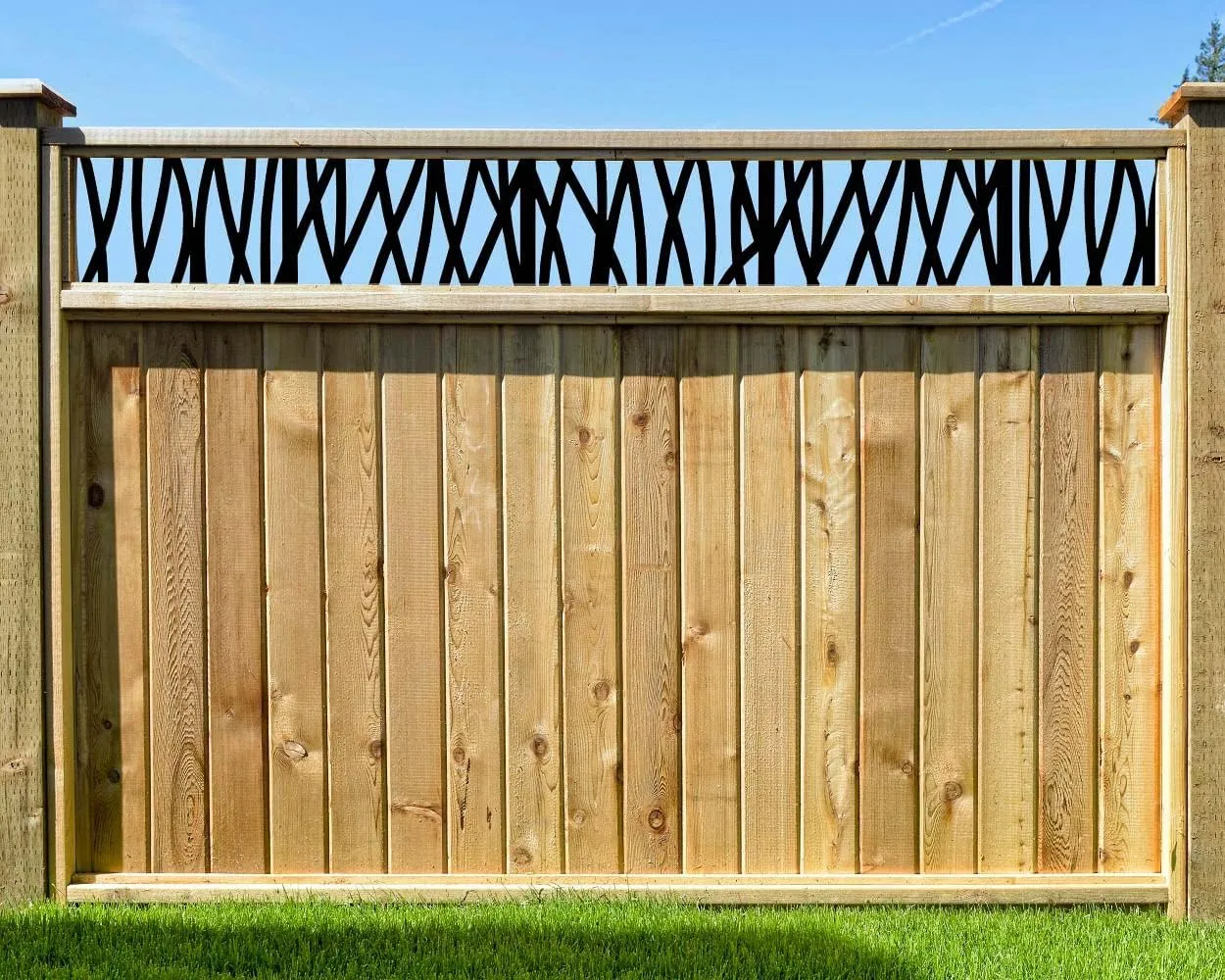Wave Decorative Lattice, Privacy Screen, Deck Skirting, Multi-use Panel (2 ft. x 4 ft., Black, 1)