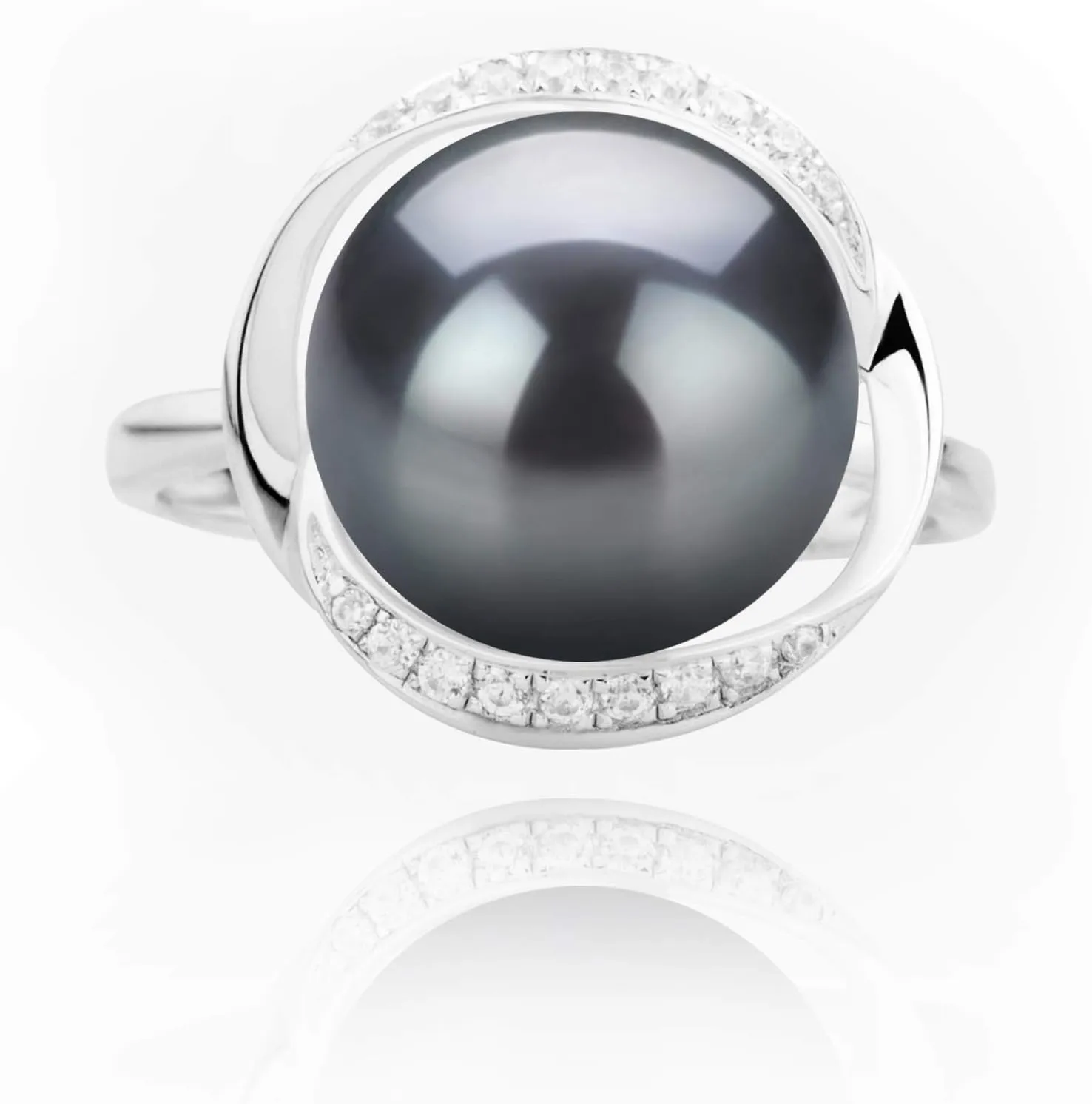 Wendy Black 11-12mm AAA Quality Freshwater 925 Sterling Silver Cultured Pearl Ring For Women