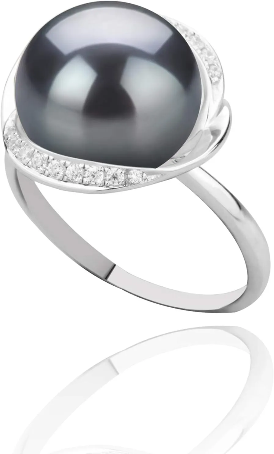 Wendy Black 11-12mm AAA Quality Freshwater 925 Sterling Silver Cultured Pearl Ring For Women