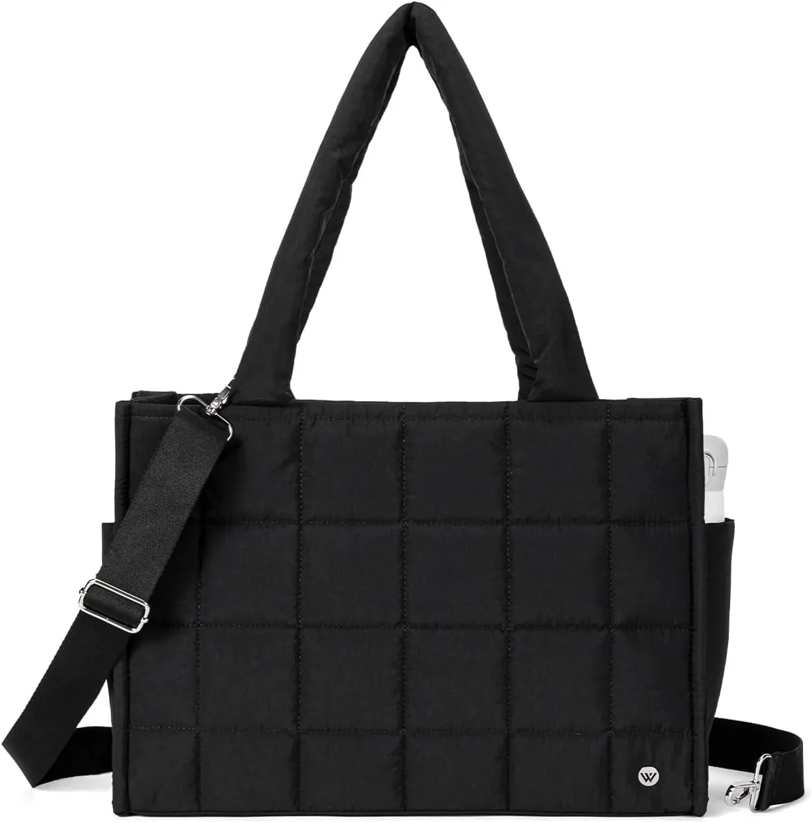 WESTBRONCO Puffer Crossbody bags for Women Puffy Quilted Tote Handbags Nylon Weekender Overnight Bag with Adjustable Strap