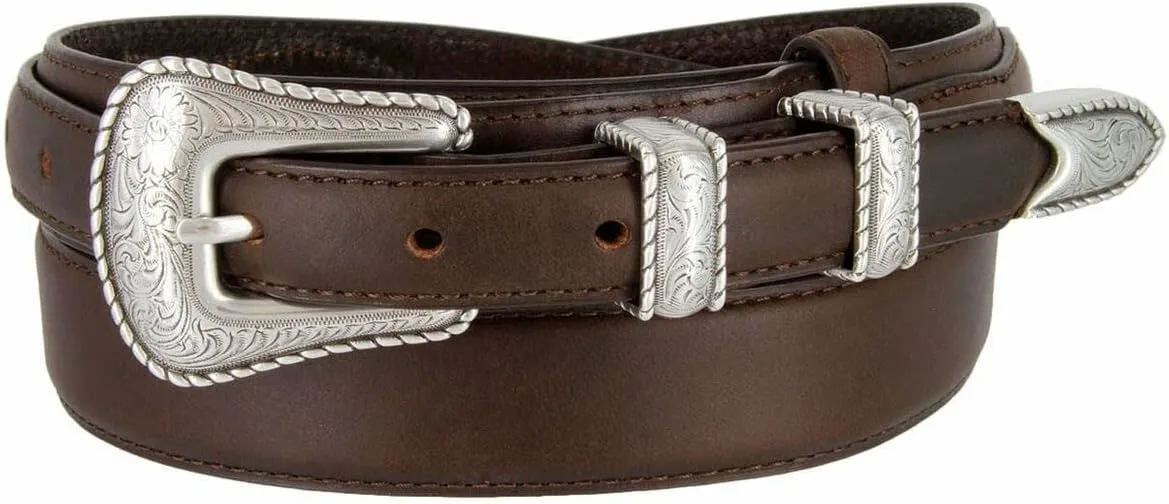 Western Buckle Belt Oil Tanned Genuine Leather Ranger Belt 1-3/8"(35mm) Taper to 3/4"(19mm) Wide-Multiple choices