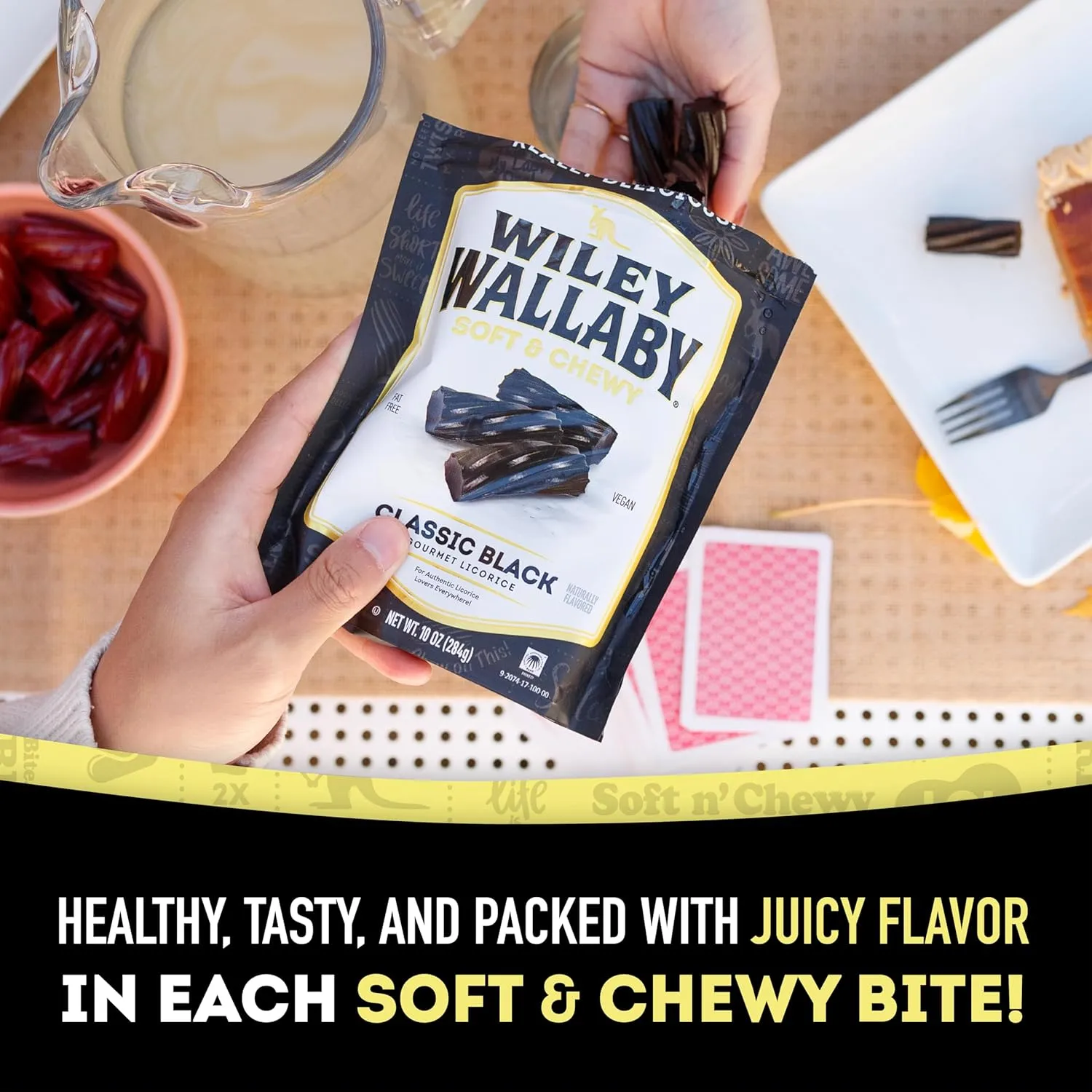 Wiley Wallaby Licorice 24 Ounce Classic Gourmet Soft & Chewy Australian Black Licorice Candy Twists, 1 Pack