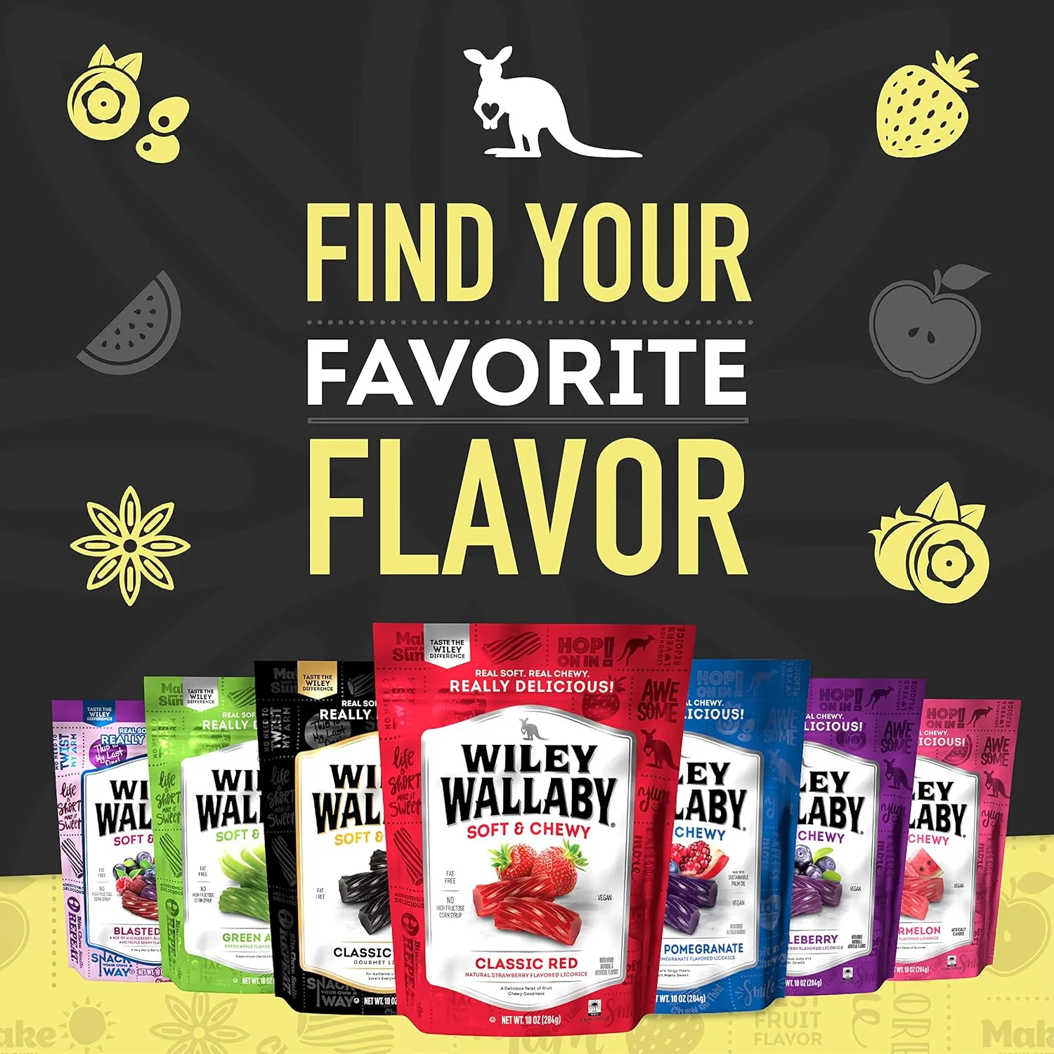 Wiley Wallaby Licorice 24 Ounce Classic Gourmet Soft & Chewy Australian Black Licorice Candy Twists, 1 Pack