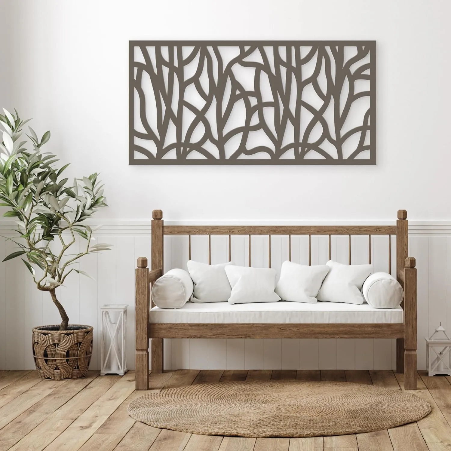 Willow Decorative Lattice, Privacy Screen, Deck Skirting, Multi-use Panel 2 ft. x 4 ft. (Warmstone)
