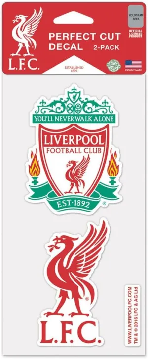 WinCraft Liverpool FC Die Cut Set Of Two 4x4 Decals