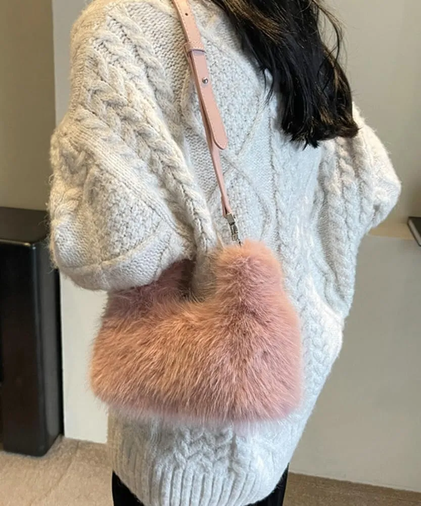 Winter Purse for Women 2024 Fluffy Shoulder Bag Fuzzy Plush Handbag Faux Fur Crossbody Bag