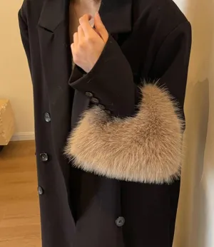 Winter Purse for Women 2024 Fluffy Shoulder Bag Fuzzy Plush Handbag Faux Fur Crossbody Bag