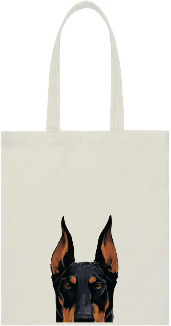 WIRESTER Canvas Tote Bag for Women & Girls - Beach, Grocery & Travel Tote - Cute Dog