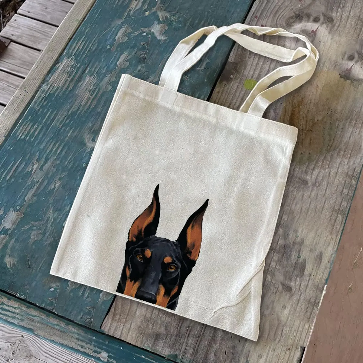 WIRESTER Canvas Tote Bag for Women & Girls - Beach, Grocery & Travel Tote - Cute Dog