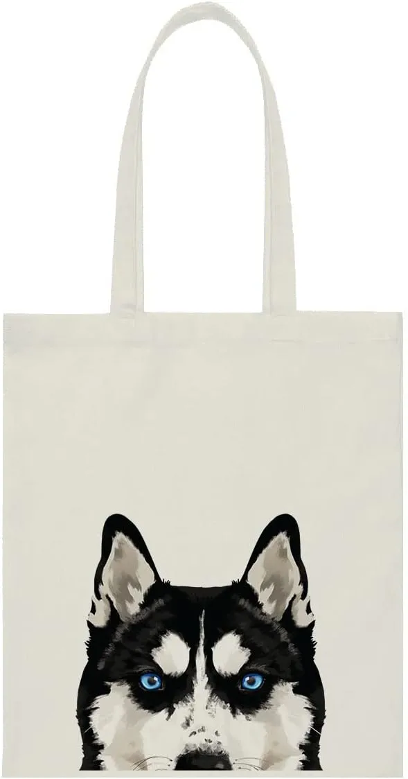 WIRESTER Canvas Tote Bag for Women & Girls - Beach, Grocery & Travel Tote - Cute Dog