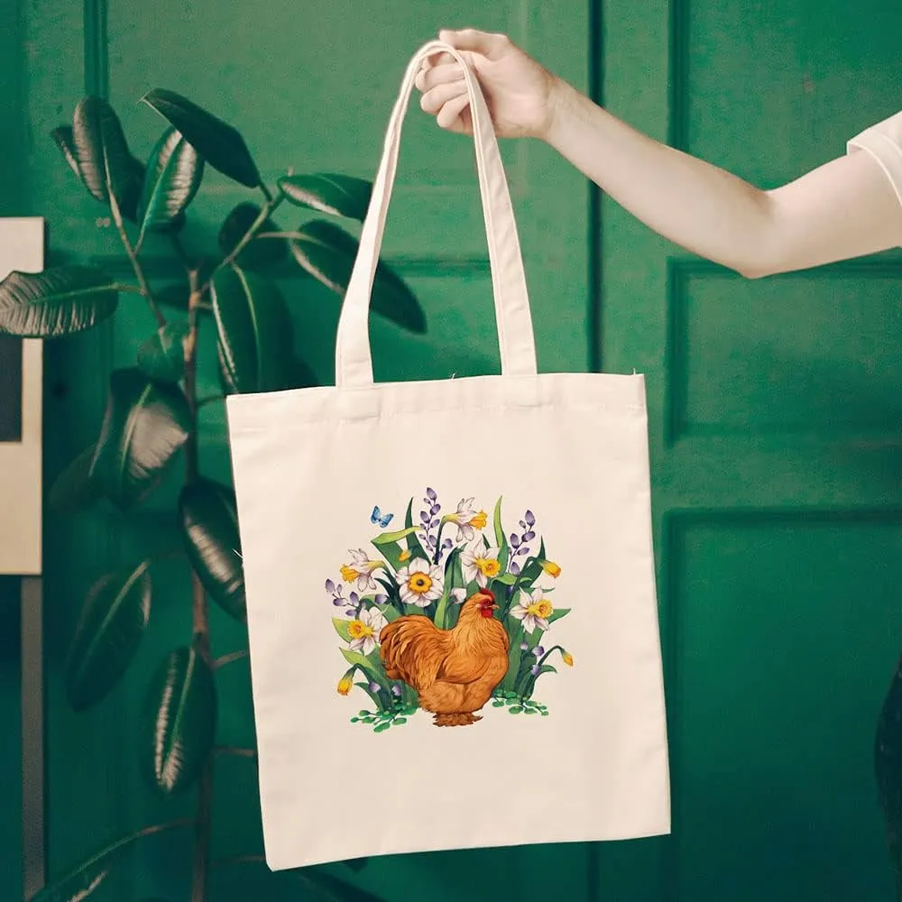 WIRESTER Reusable Canvas Tote Bag for Women Girls, Grocery Shopping Bag, Shoulder Bag, Travel Tote Bag, Dog Cat Animal