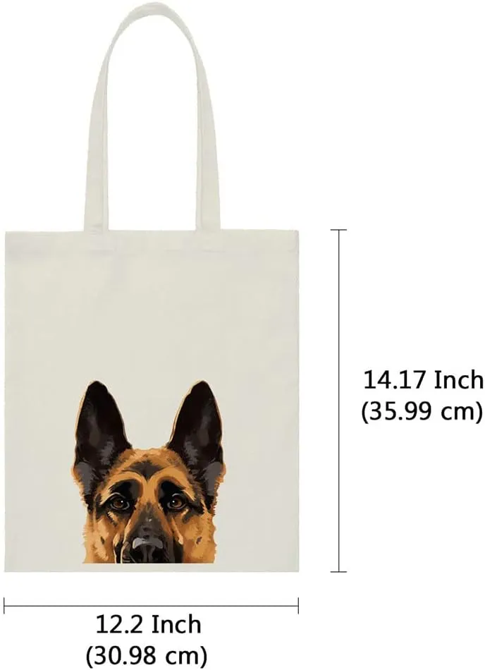 WIRESTER Reusable Canvas Tote Bag for Women Girls, Grocery Shopping Bag, Shoulder Bag, Travel Tote Bag, Dog Cat Animal