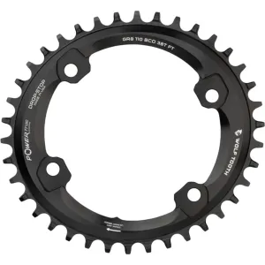 Wolf Tooth Elliptical Gravel Road Bike 110 BCD Spider Asymmetric 4-Bolt Oval Chainring for Shimano GRX Cranks (46 Tooth, Drop-Stop B, PowerTrac, MTB)