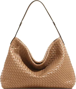 Women Boston Bag Woven Tote Vegan Leather Handbags Female Satchel Messenger Bag Fashion Shoulder Crossbody Bag Casual Hobo