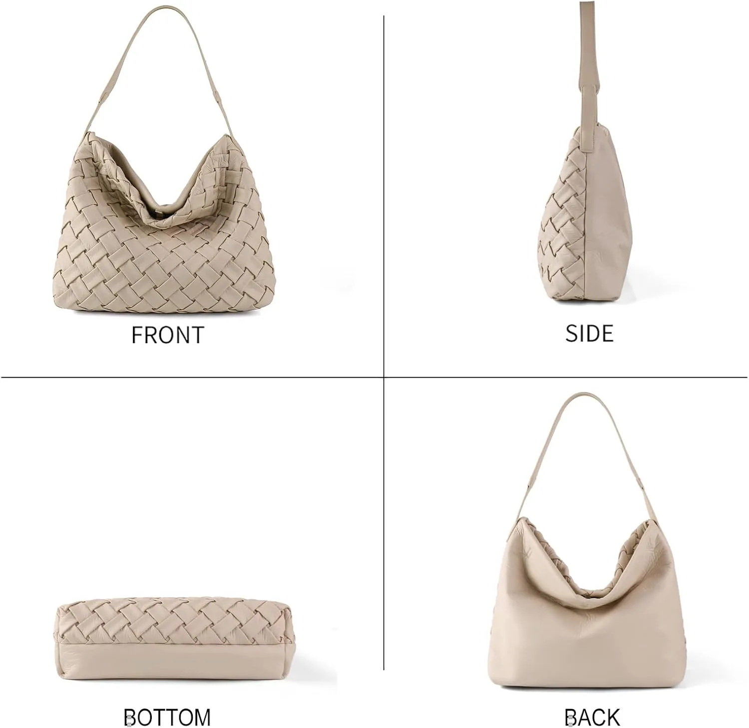 Women Boston Bag Woven Tote Vegan Leather Handbags Female Satchel Messenger Bag Fashion Shoulder Crossbody Bag Casual Hobo