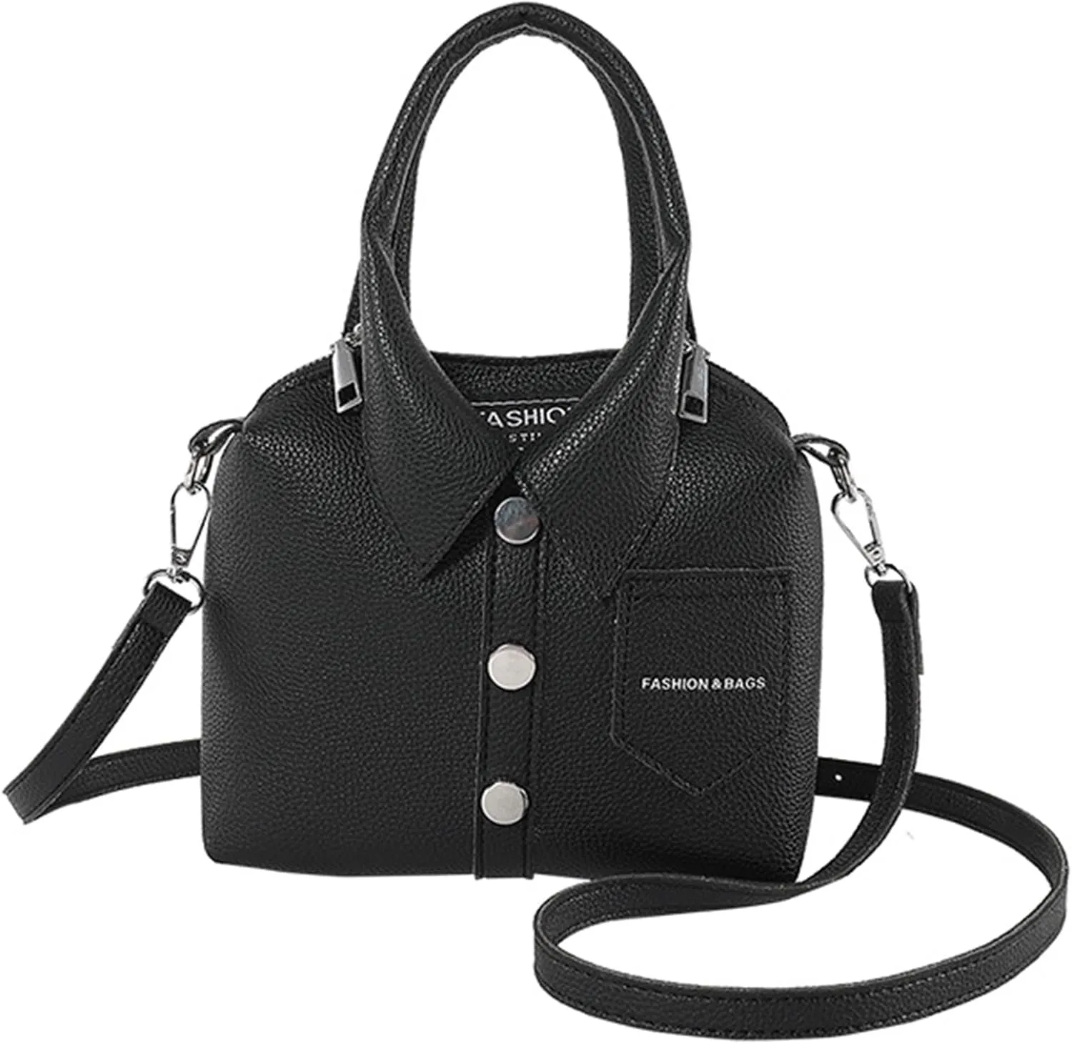 Women Crossbody Bag Fashion PU Leather Funny Shirt Shape Shoulder Purse Top Handle Handbag with Adjustable Strap