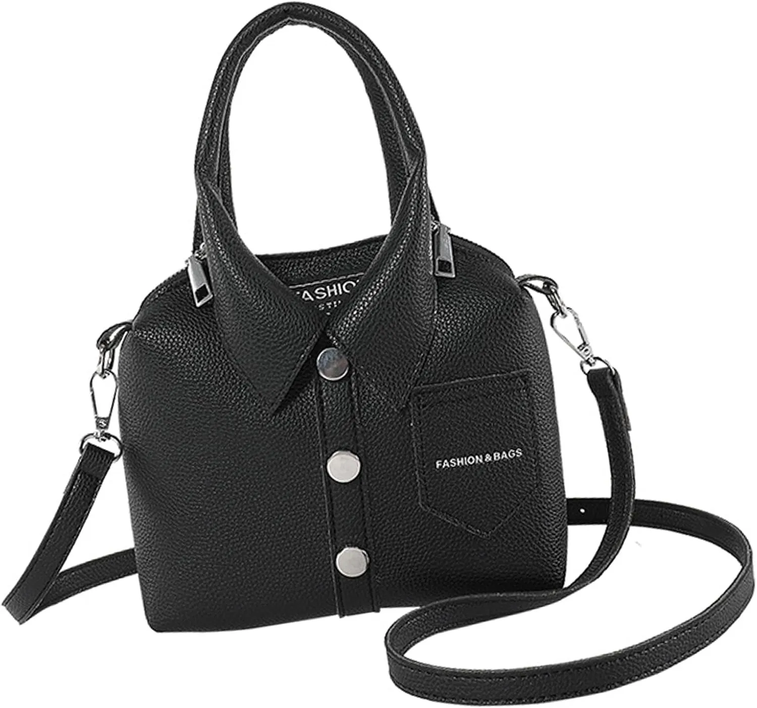 Women Crossbody Bag Fashion PU Leather Funny Shirt Shape Shoulder Purse Top Handle Handbag with Adjustable Strap