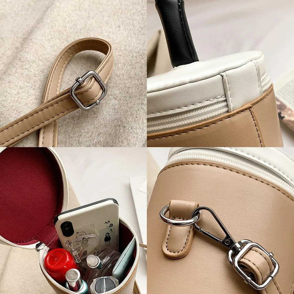 Women Female Polka Dot Milk Tea Cup Bag, Japanese Bucket Shoulder Crossbody Bag, Cute Creative Cylinder Cup Purse With Straw
