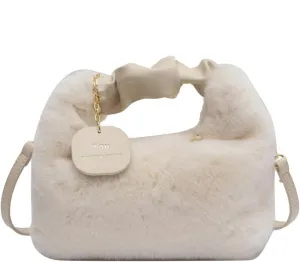 Women Fluffy Tote Bag Plush Shoulder Underarm Bag Faux Fur Crossbody Handbag with Strap Y2K Furry Purse Winter