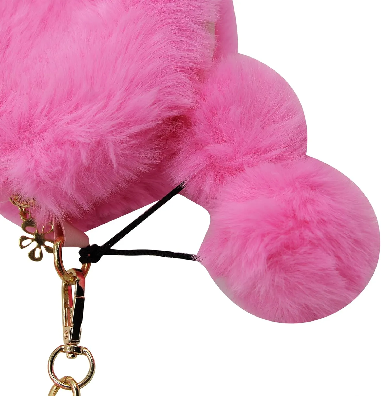 Women Girls Faux Fur Heart Shaped Handbag Plush Shoulder Bag Clutch Purse with Metal Chain Strap