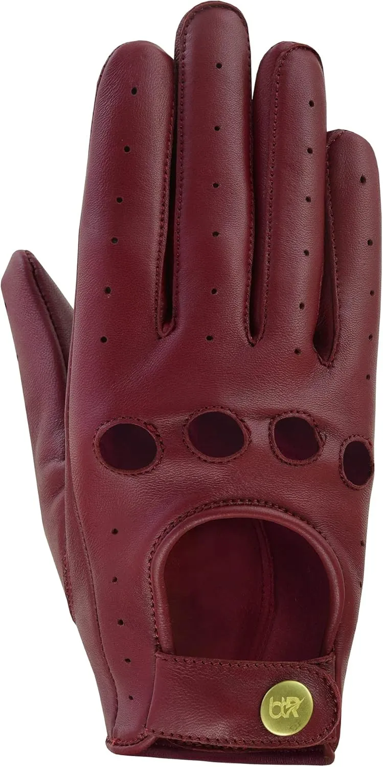 Women Leather Gloves Ladies Leather Driving Gloves Chauffeur 100% Genuine Lambskin Leather Gloves Full Finger Car Driving Motorcycle Bikers Riding Gloves