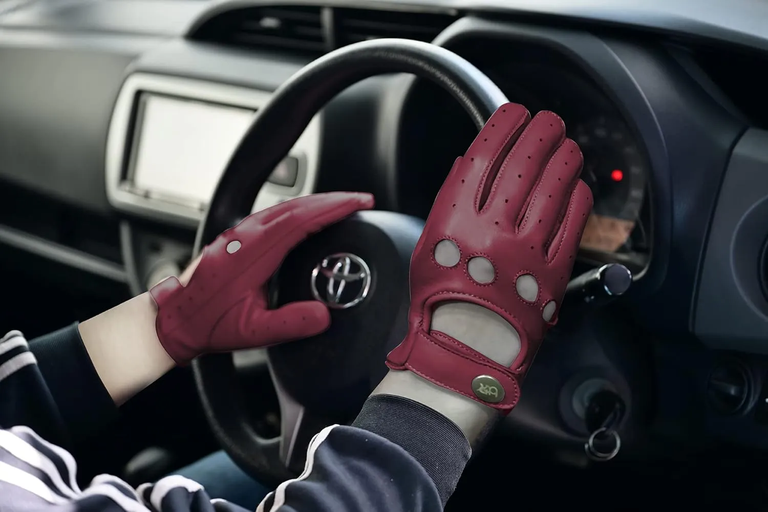 Women Leather Gloves Ladies Leather Driving Gloves Chauffeur 100% Genuine Lambskin Leather Gloves Full Finger Car Driving Motorcycle Bikers Riding Gloves