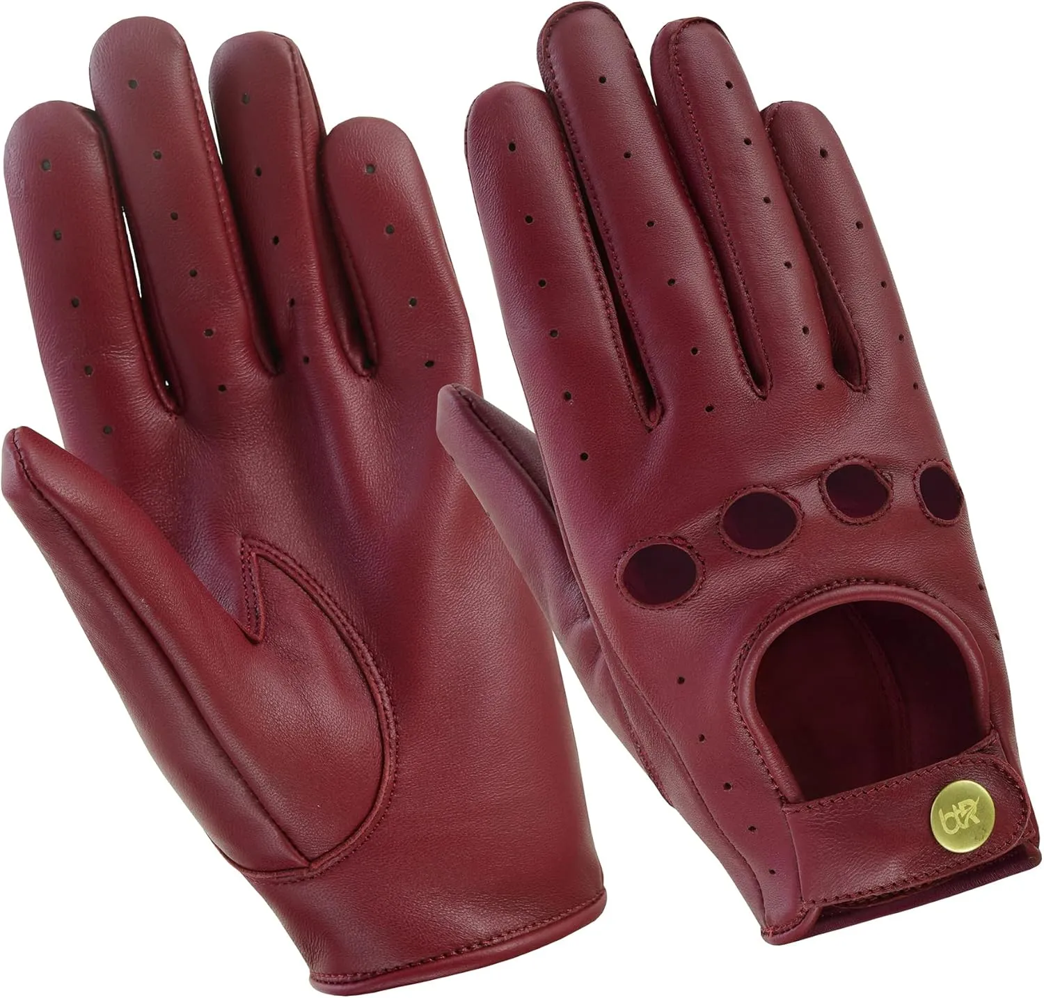 Women Leather Gloves Ladies Leather Driving Gloves Chauffeur 100% Genuine Lambskin Leather Gloves Full Finger Car Driving Motorcycle Bikers Riding Gloves