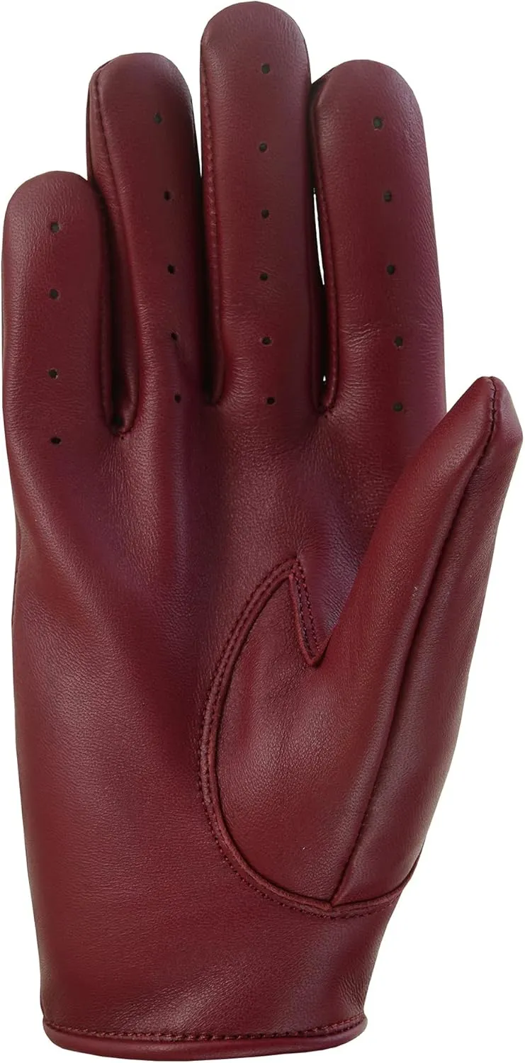 Women Leather Gloves Ladies Leather Driving Gloves Chauffeur 100% Genuine Lambskin Leather Gloves Full Finger Car Driving Motorcycle Bikers Riding Gloves