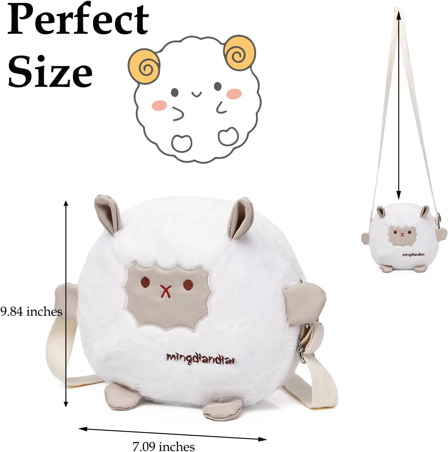Women Plush Cloud Crossbody Purse, Kawaii Soft Shoulder Bag,Cute Cartoon Fluffy Crossbody Bag for Girls