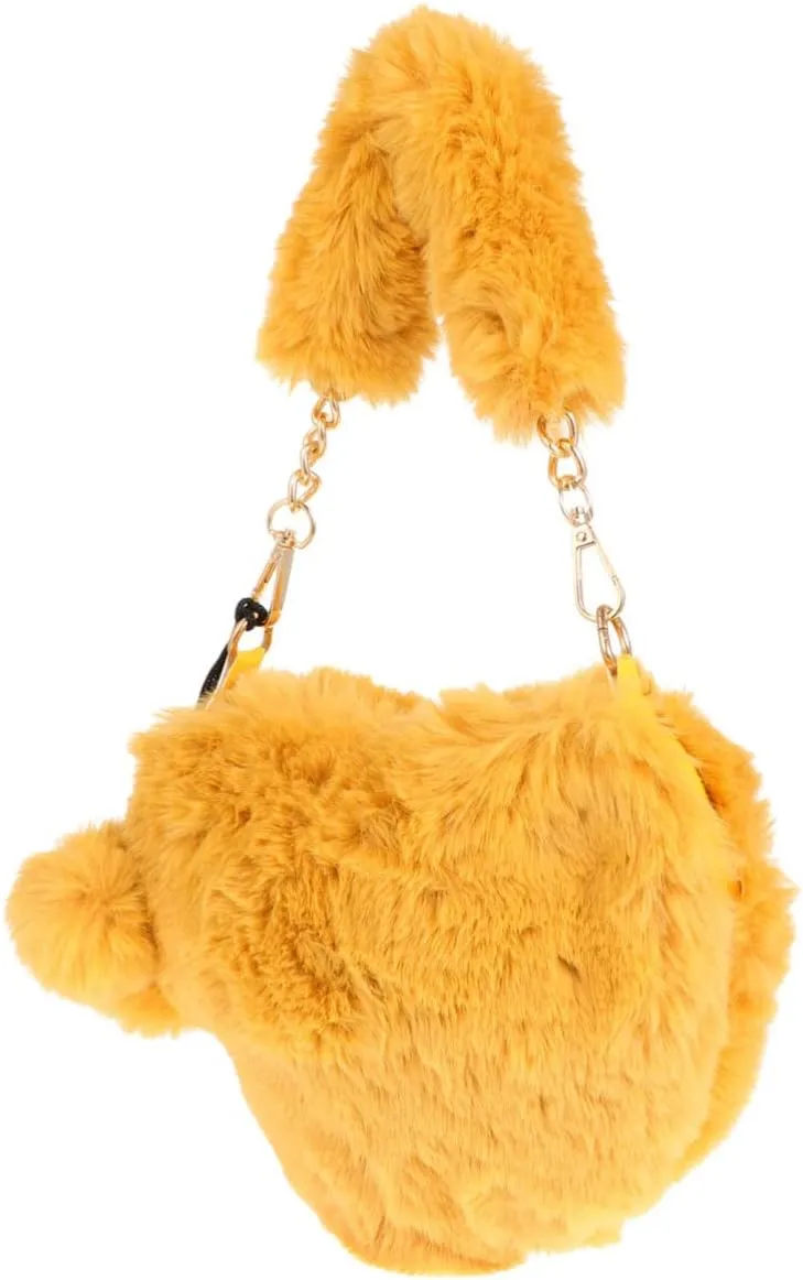 Women Plush Handbag 1Pc Shaped Handbag, Wool Fuzzy Purse, Female Lovely Furry Crossbody Bag, Plush Chic Shoulder Bag for Winter Autumn, Yellow Travel Plush Handbag