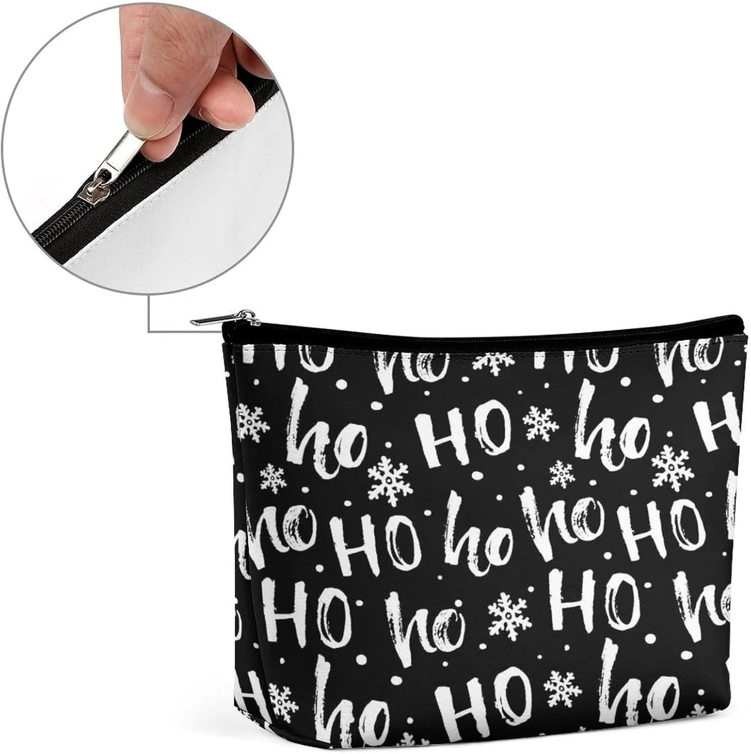 Women PU Leather Cosmetic Bag, Makeup Case Purse Holder Zipper Pouch Handbag Organizer Toiletry Storage 6.8x5.9x2.3 in