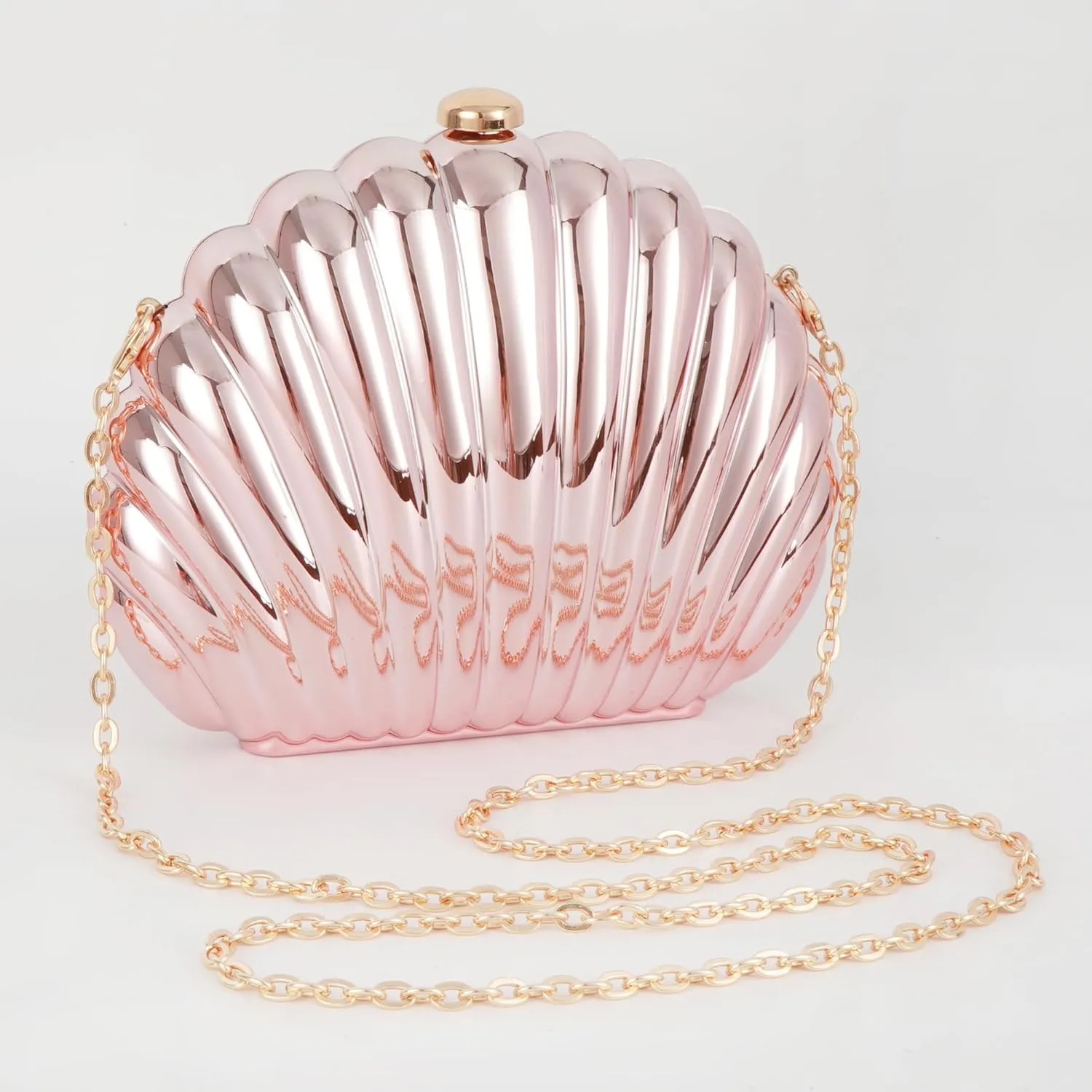 Women Seashell Evening Bag Purse Mermaid Chain Strap Clutch Handbag Shoulder Bag