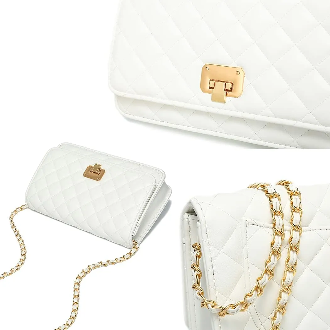 Women Shoulder Bag Quilted Crossbody Purse Designer Lattice Leather Chain Bag