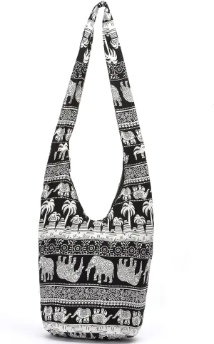 Patchwork-Collage Canvas Crossbody Bags