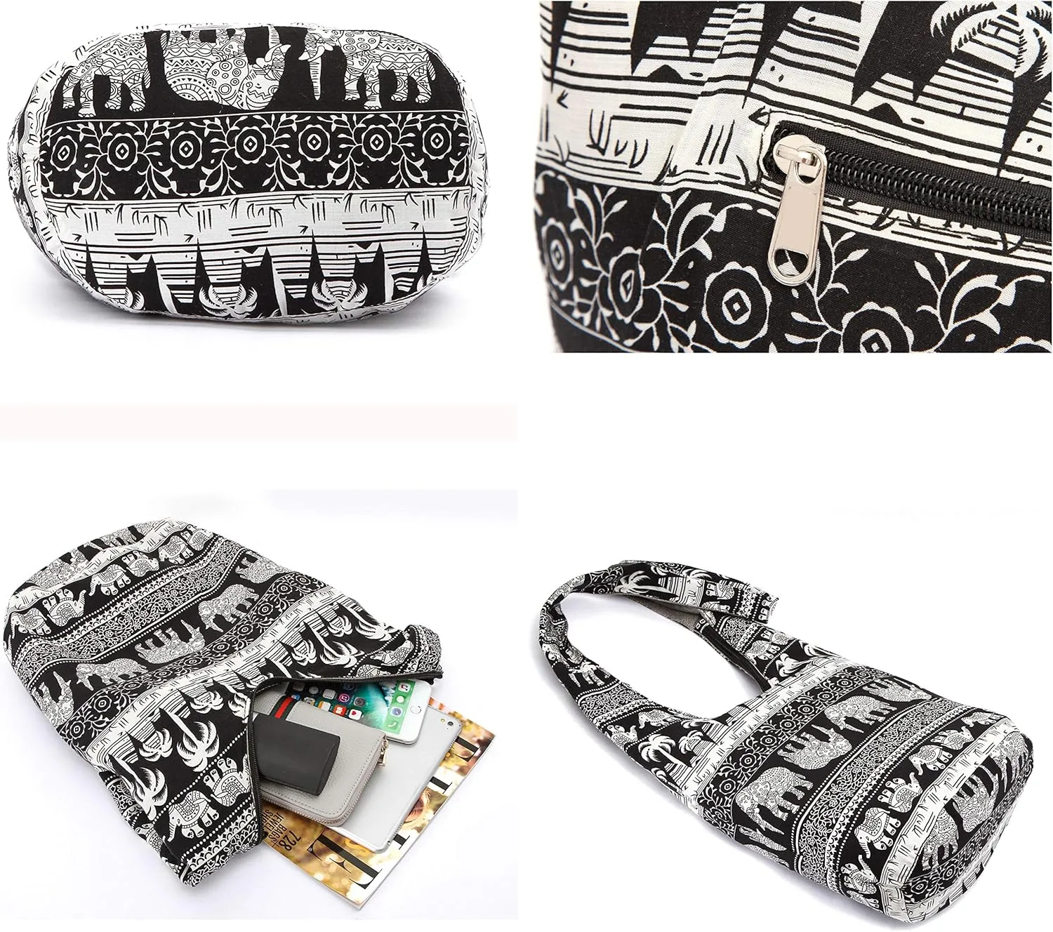 Women Shoulder Handbags Fashion canvas Hippie Crossbody Bags Bohemian Animal Prints Hobo Bags