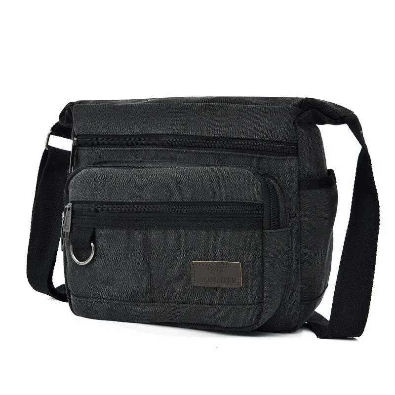 Women's & Men's & Canvas Oblique Pattern Running Rivers Crossbody Bags