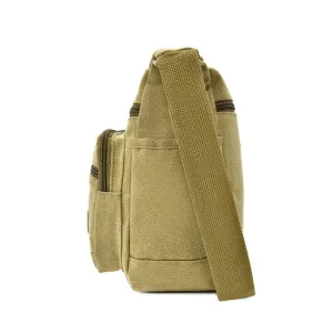 Women's & Men's & Canvas Oblique Pattern Running Rivers Crossbody Bags