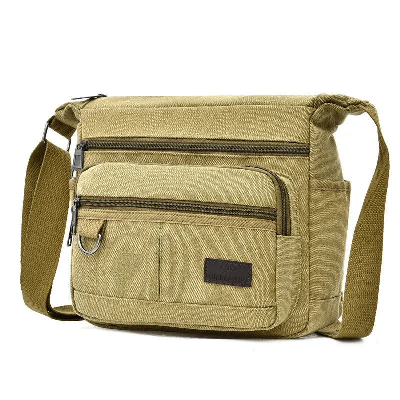 Women's & Men's & Canvas Oblique Pattern Running Rivers Crossbody Bags