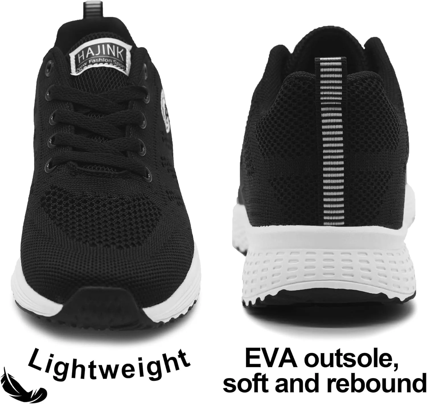 Womens Black Casual Sneakers for Women Walking Tennis Shoes Non Slip Breathable Mesh Lightweight Female Running Shoes