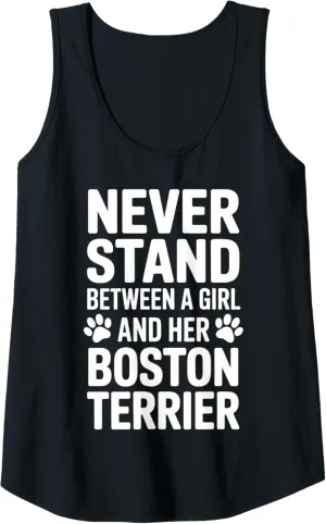 Womens Boston Terrier Girl Funny Boston Terrier Tank Top